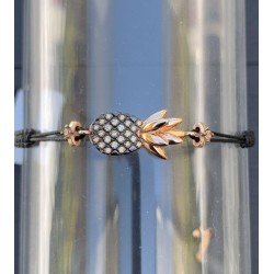 Bracciale Ananas Filo Macramè Nero Kurshuni - GrelaParfum 1