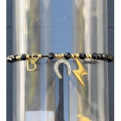 Bracciale Pallini Neri con Charme Ferro di Cavallo Kurshuni - GrelaParfum 1