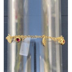 Bracciale Catenella Oro con Charme Melograno Kurshuni - GrelaParfum 1