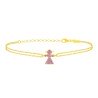 Bracciale Catenella Oro Con Bimba in Zirconi Rosa