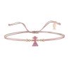 Bracciale Filo sottile Rosa Con Bimba in Zirconi