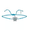 Bracciale Filo sottile Turchese e Tartaruga Argento