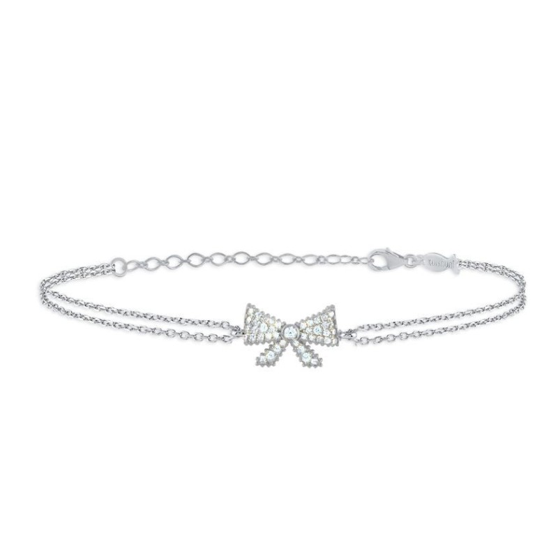Bracciale catenella Argentocon Fiocco e Zirconi
