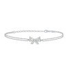 Bracciale catenella Argentocon Fiocco e Zirconi
