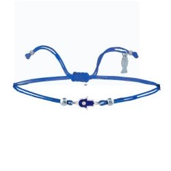 Bracciale Filo Sottile blu con Manina Blu