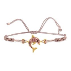Bracciale Filo Macrame Rosa e Delfino