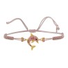 Bracciale Filo Macrame Rosa e Delfino