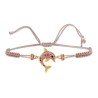 Bracciale Filo Macrame Rosa e Delfino